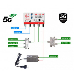 DVB-T2 ant set 5G Evercon pro 6 TV 838-101-6