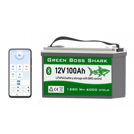 LiFePo4 baterie 12V 100Ah pro rybáře Green Boss SHARK