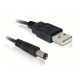 Napájecí kabel USB - DC samec 5,5 / 2,1mm
